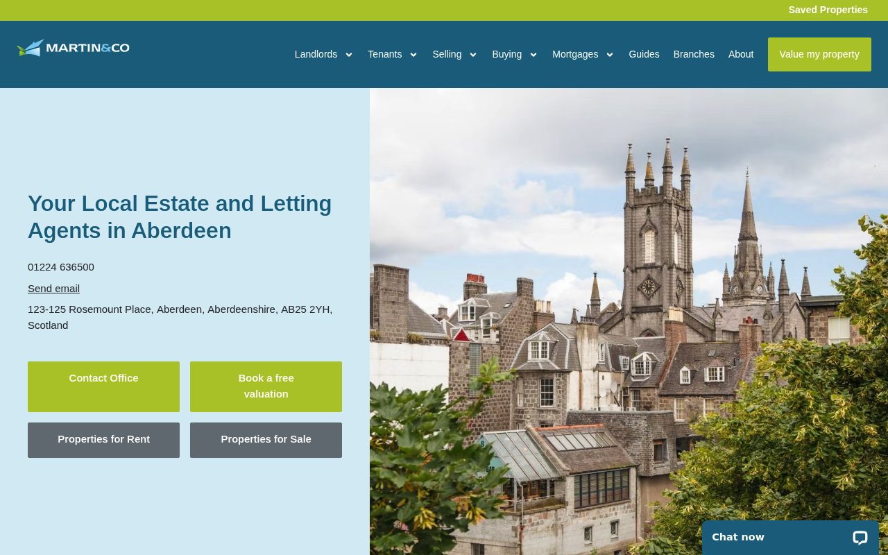 Martin & Co Aberdeen - Estate & Letting Agents website screenshot