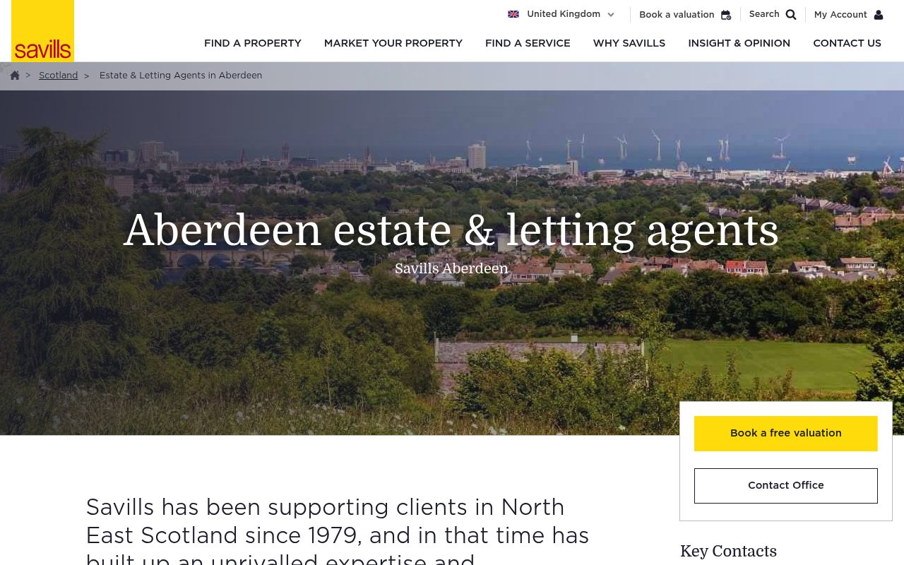 Savills Aberdeen Estate Agents website screenshot