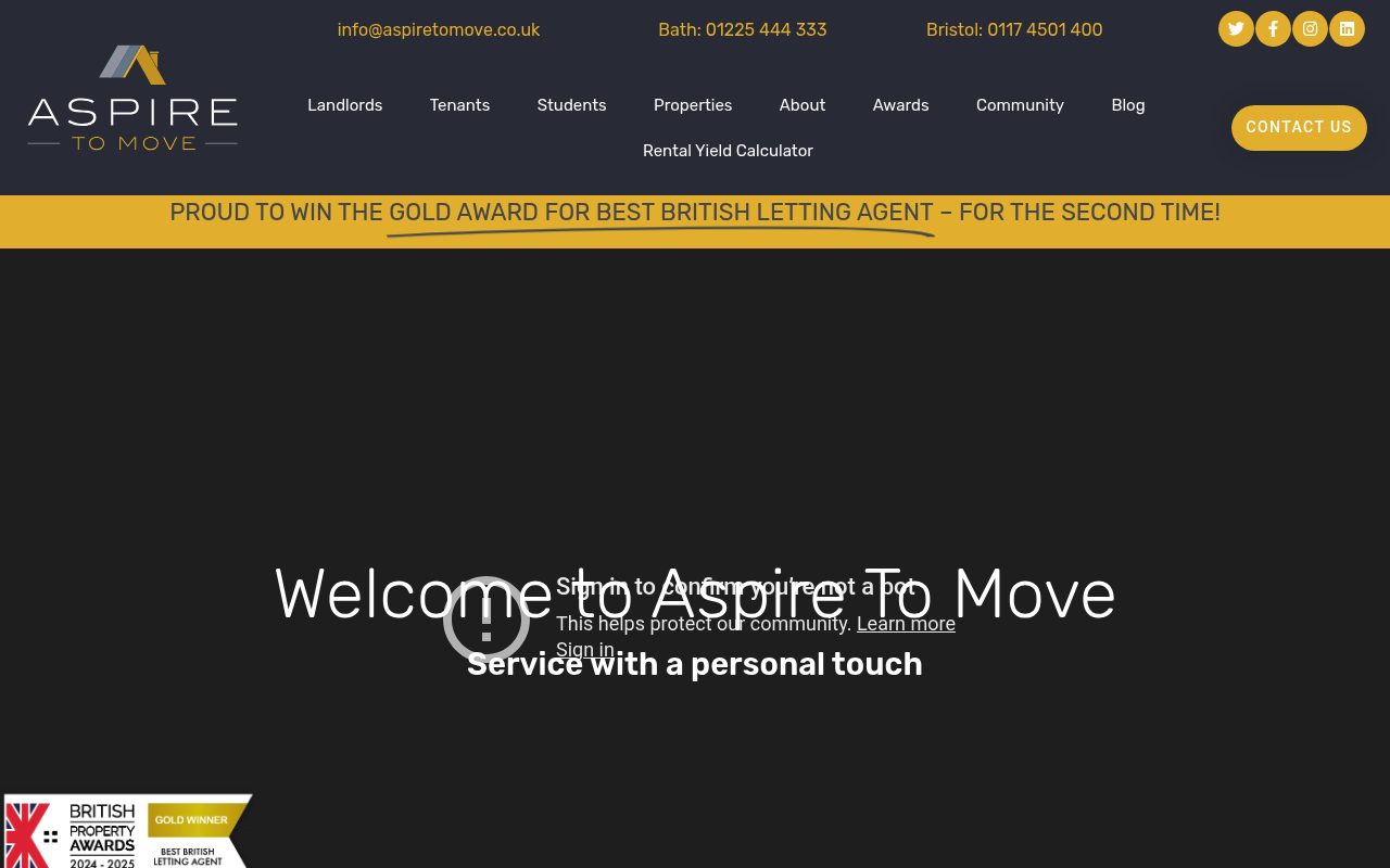 Aspire To Move website screenshot