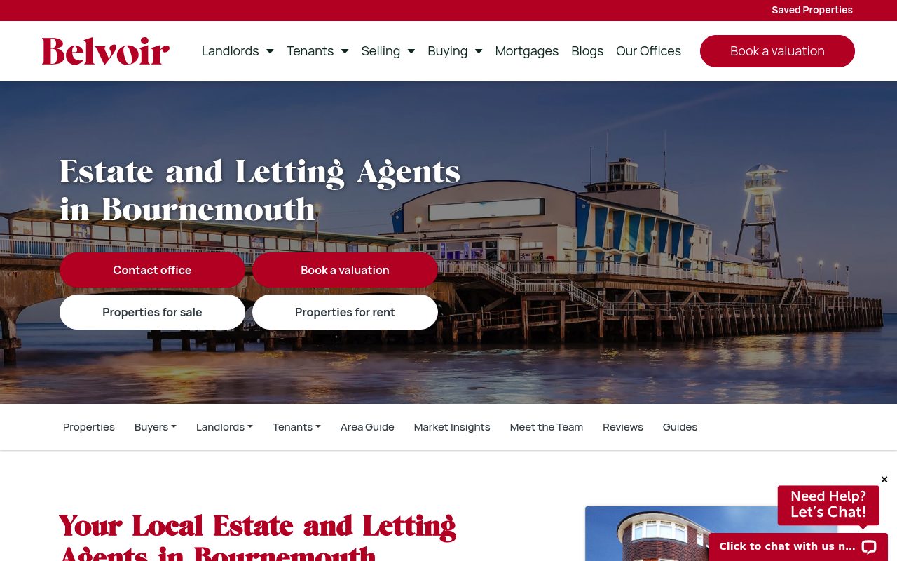 Belvoir Bournemouth website screenshot