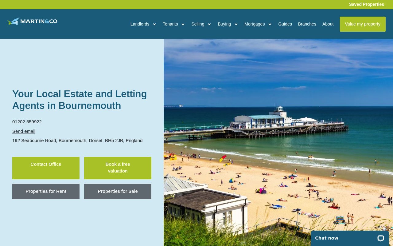 Martin & Co Bournemouth Lettings & Estate Agents website screenshot