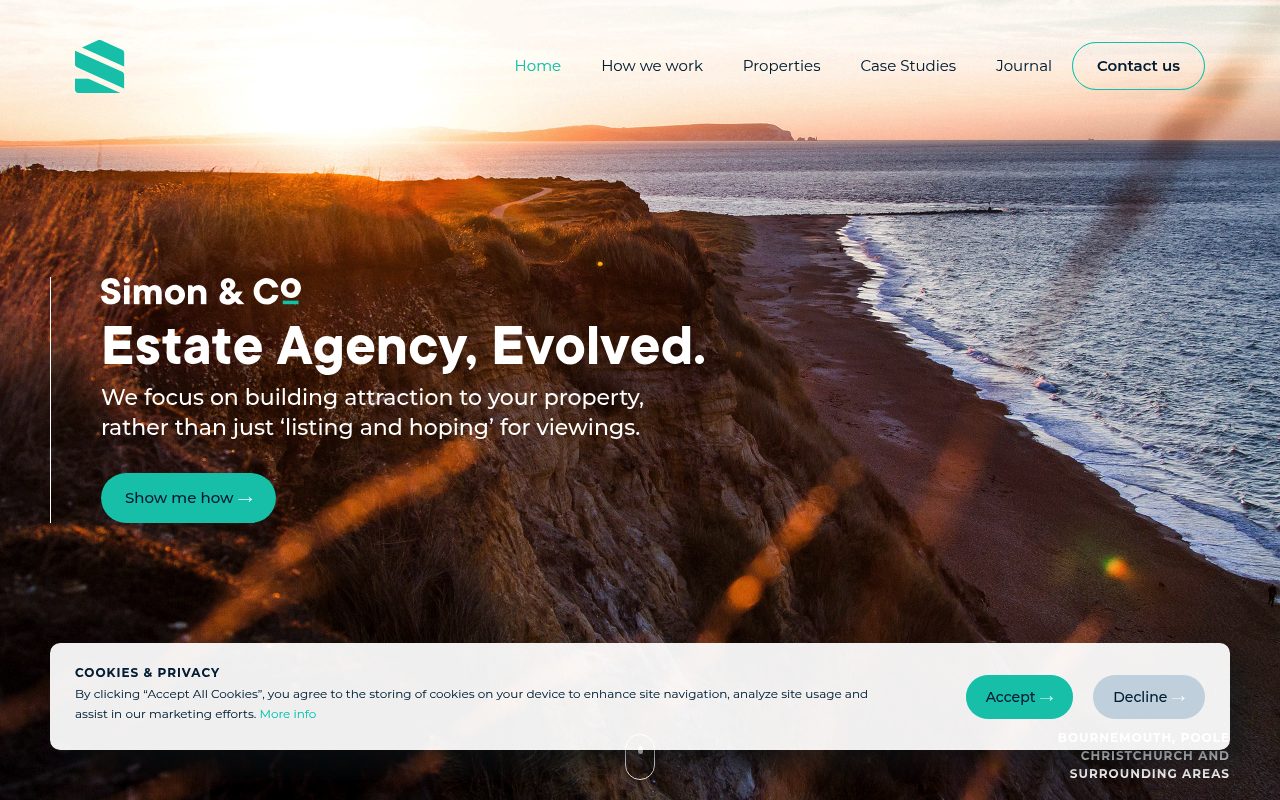 Simon & Co Estate Agents website screenshot