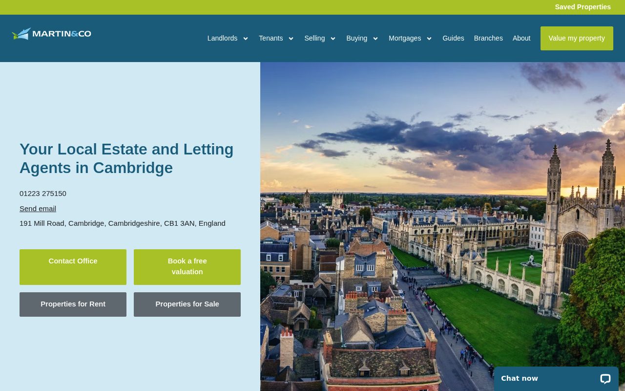 Martin & Co Cambridge Lettings & Estate Agents website screenshot