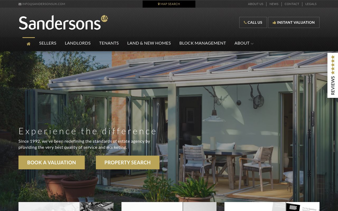 Sandersons UK Canterbury Estate Agent website screenshot