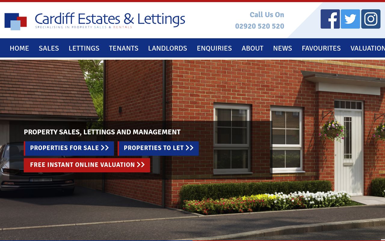 Cardiff Estates & Lettings website screenshot