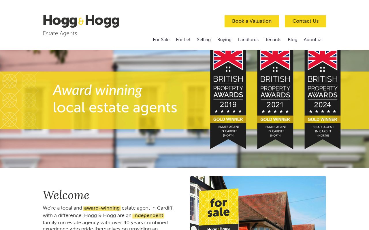 Hogg & Hogg Estate Agents website screenshot