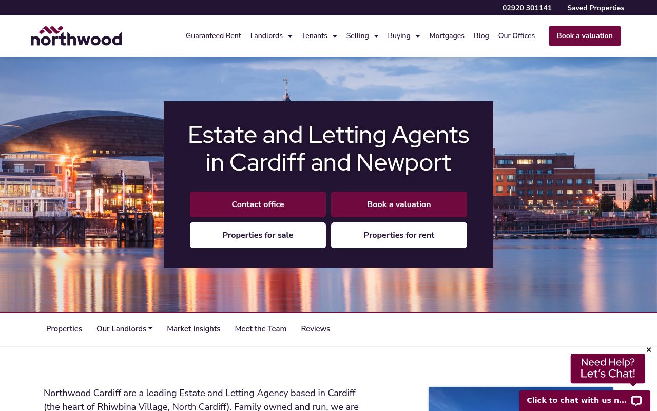 Northwood Cardiff website screenshot