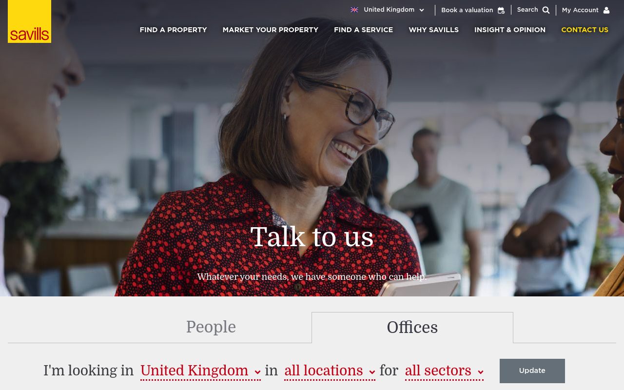 Savills Cardiff Estate Agents website screenshot