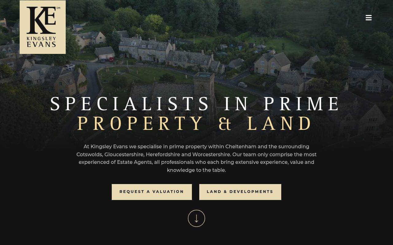 Kingsley Evans website screenshot