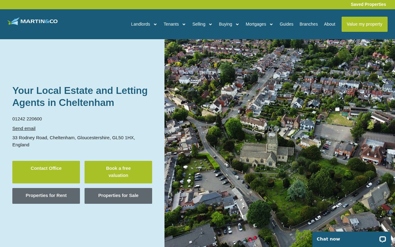 Martin & Co Cheltenham Lettings & Estate Agents website screenshot