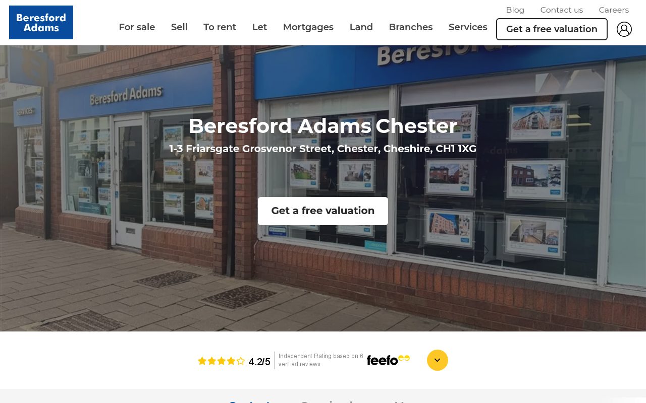 Beresford Adams Sales and Letting Agents Chester website screenshot
