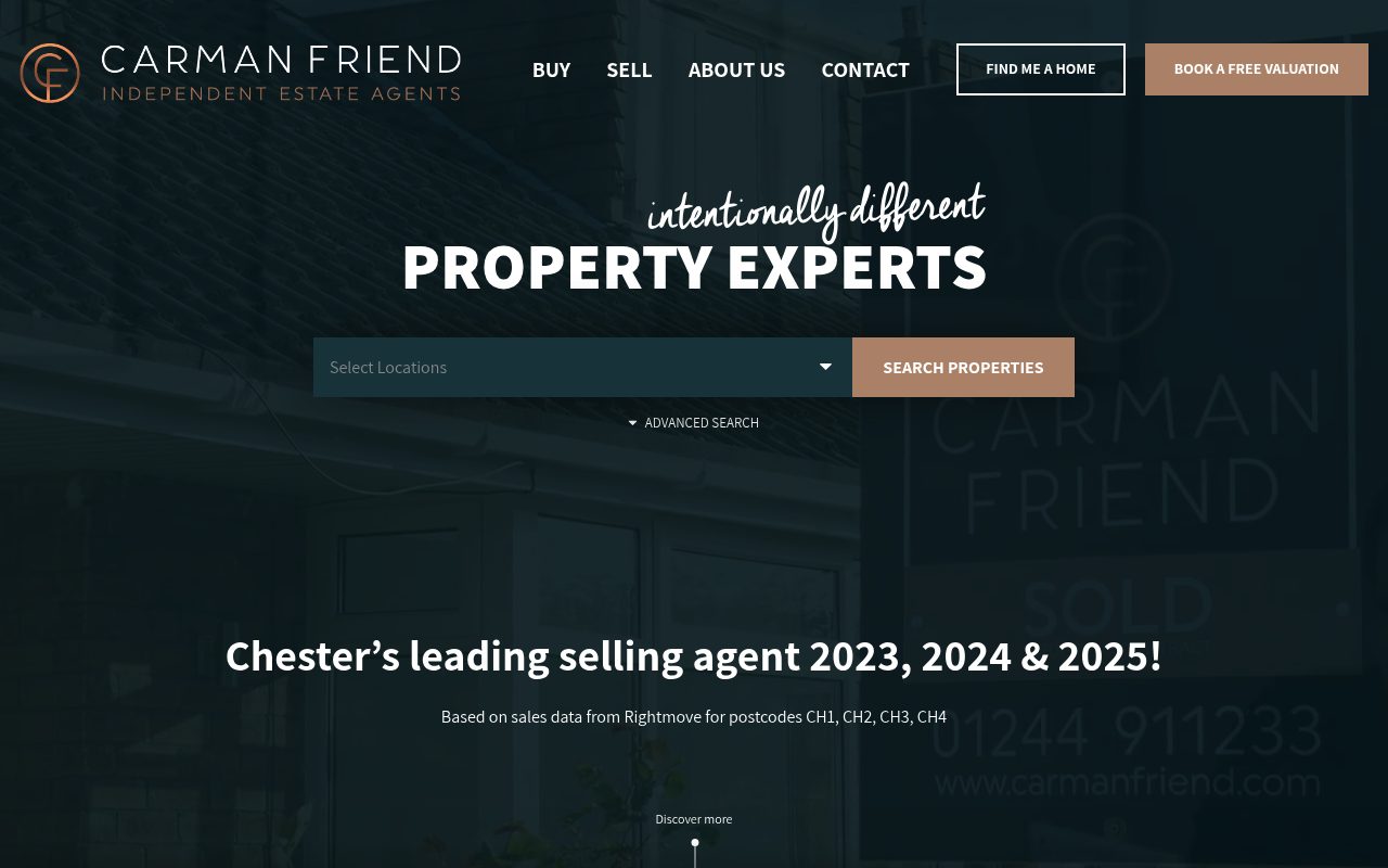 Carman Friend Estate Agents website screenshot