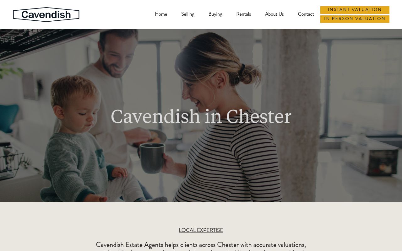 Cavendish Estate Agents website screenshot