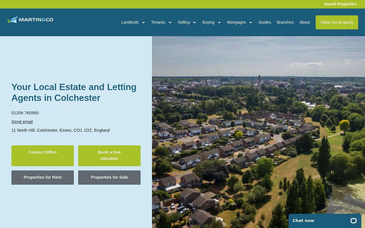 Martin & Co Colchester Lettings & Estate Agents website screenshot