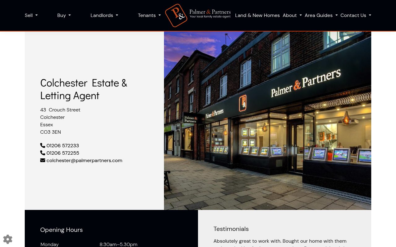 Palmer & Partners - Estate & Lettings Agent (Colchester & Coast) website screenshot