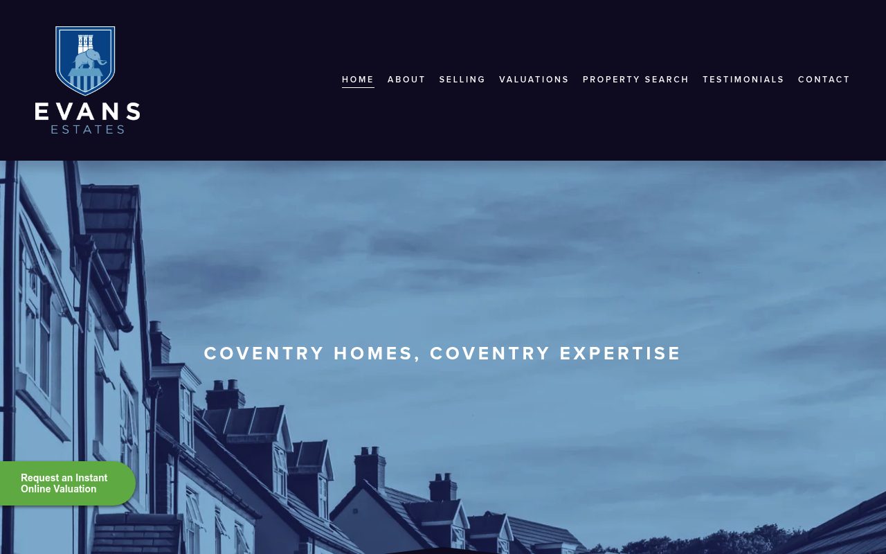 Evans Estate Agents Coventry Limited website screenshot