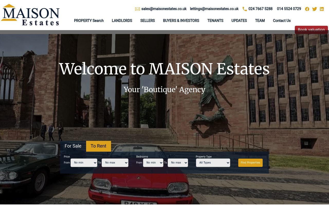 MAISON Estates website screenshot