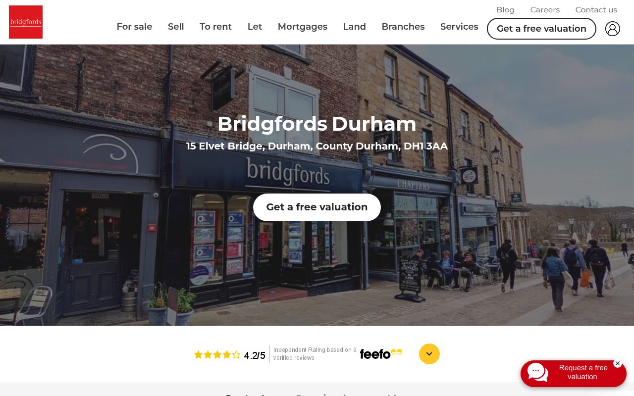 Bridgfords Sales and Letting Agents Durham website screenshot