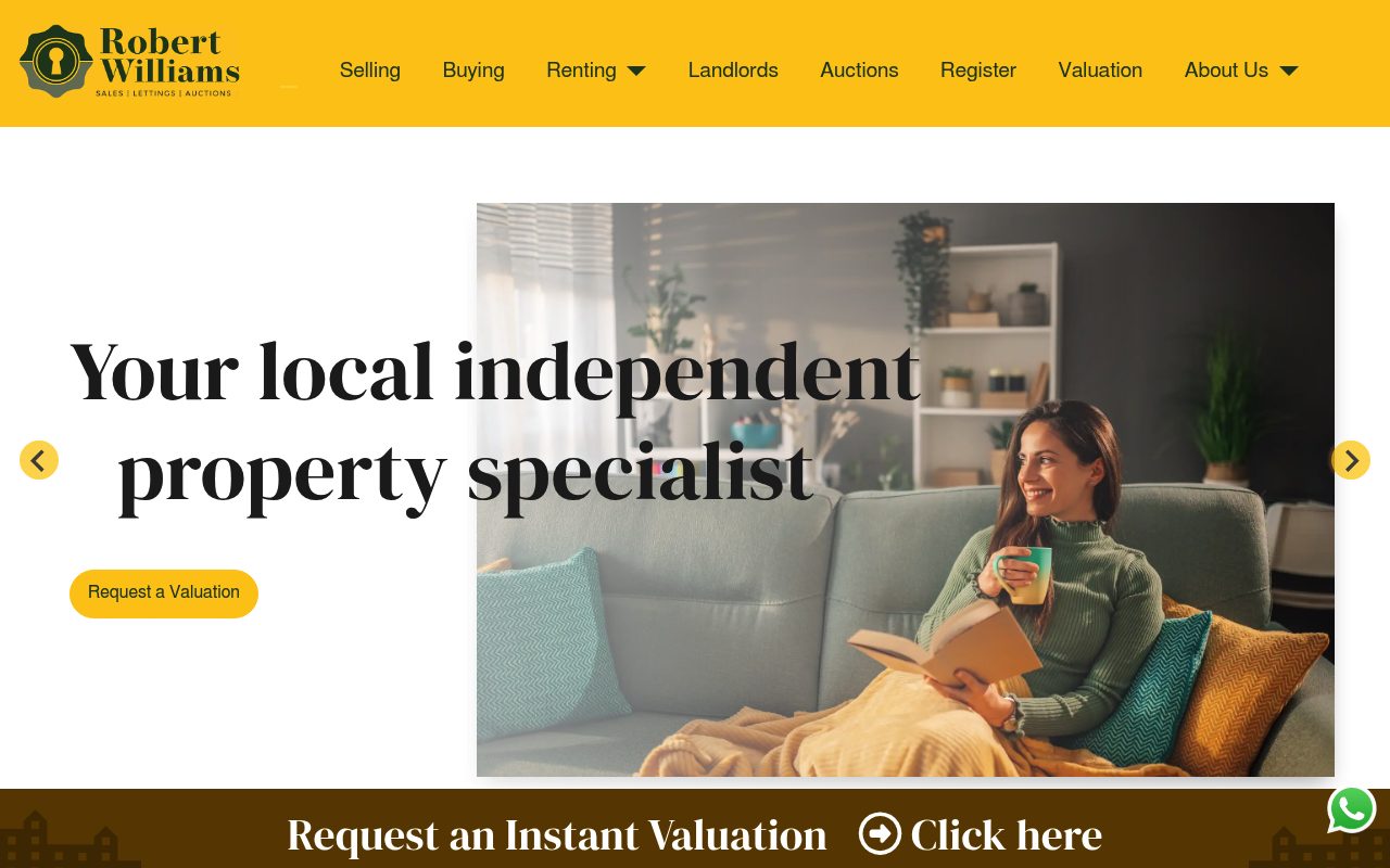 Robert Williams Estate Agent Sales and Lettings website screenshot