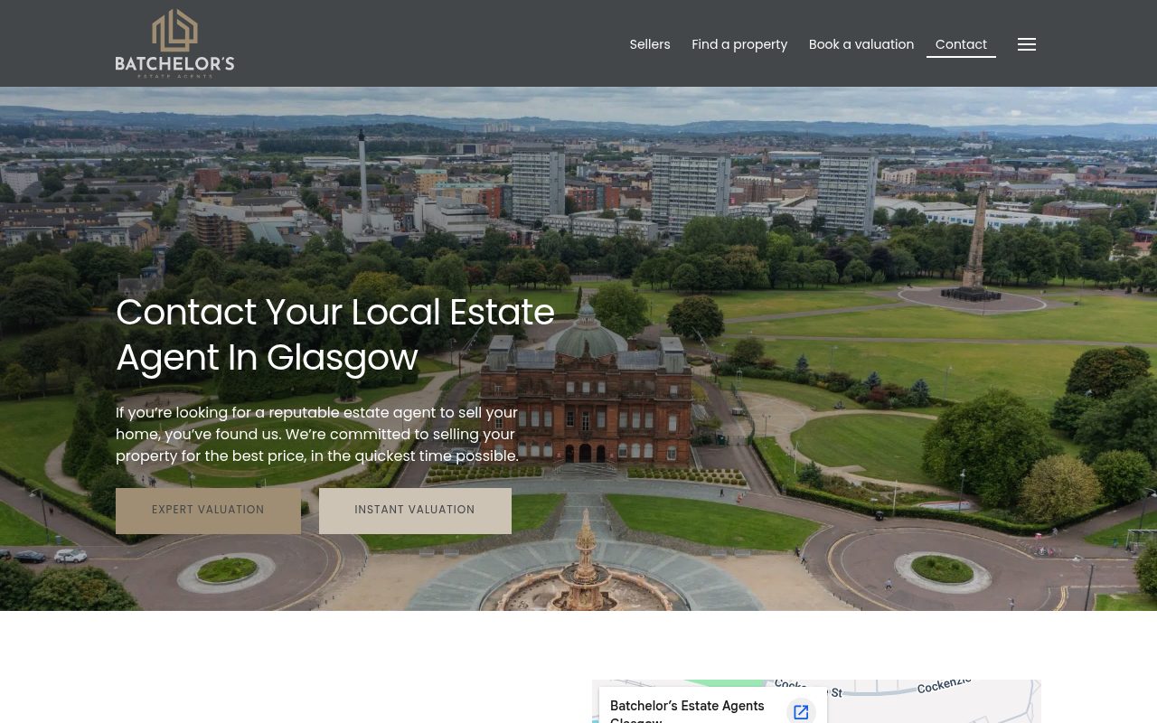 Batchelor’s Estate Agents Glasgow website screenshot