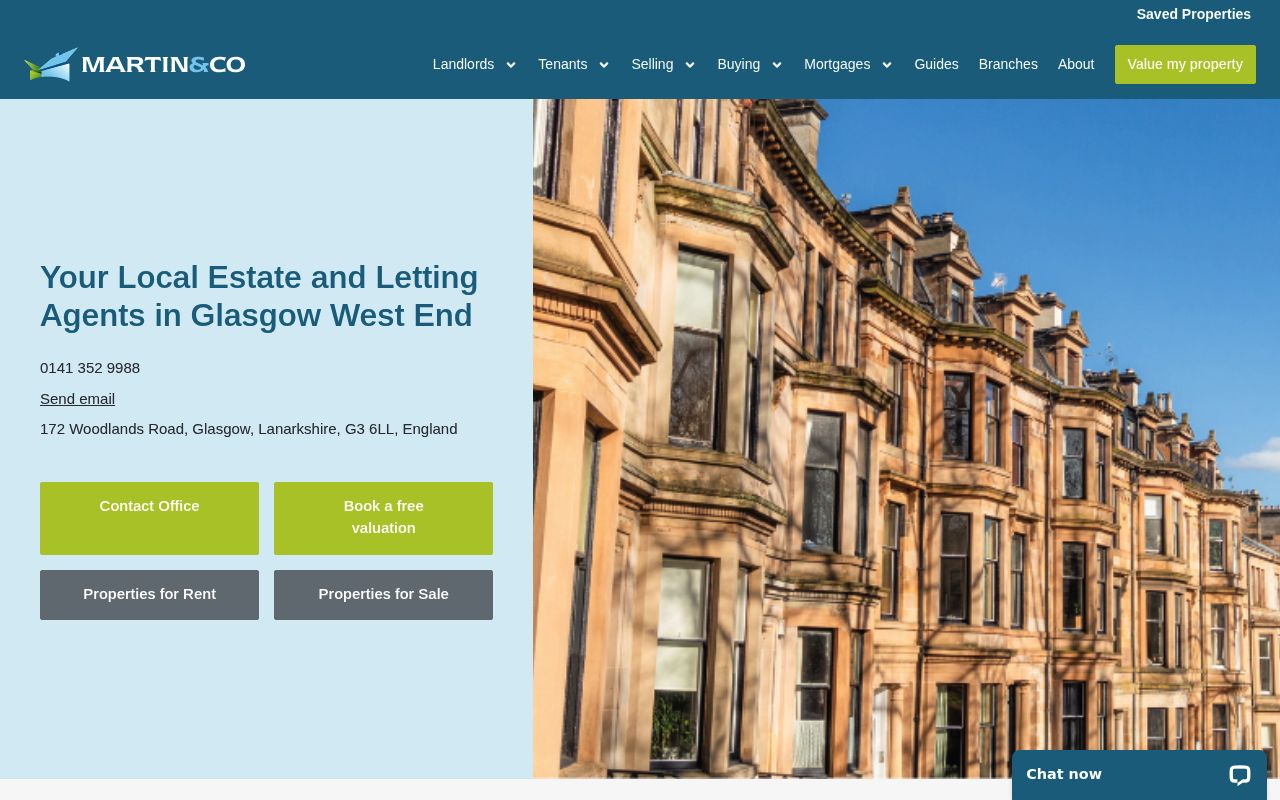 Martin & Co Glasgow West End website screenshot