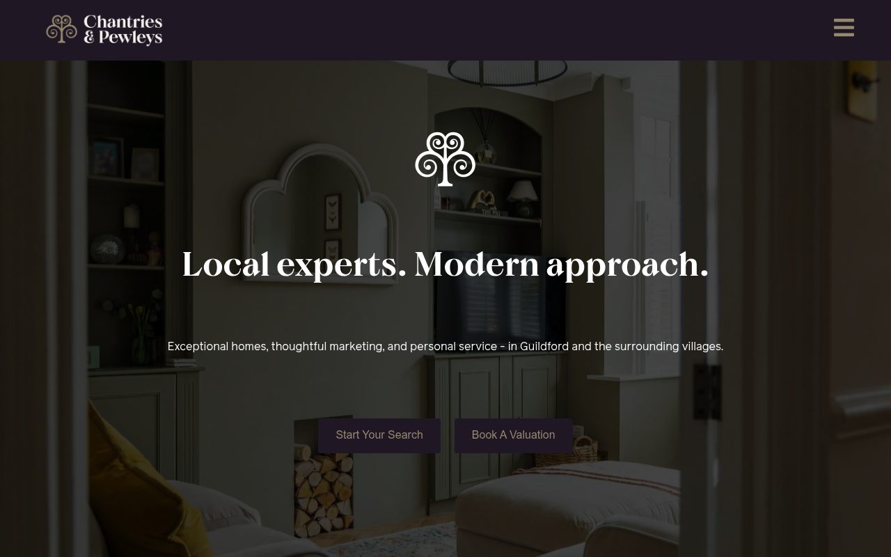 Chantries & Pewleys Estate Agents (Guildford) website screenshot