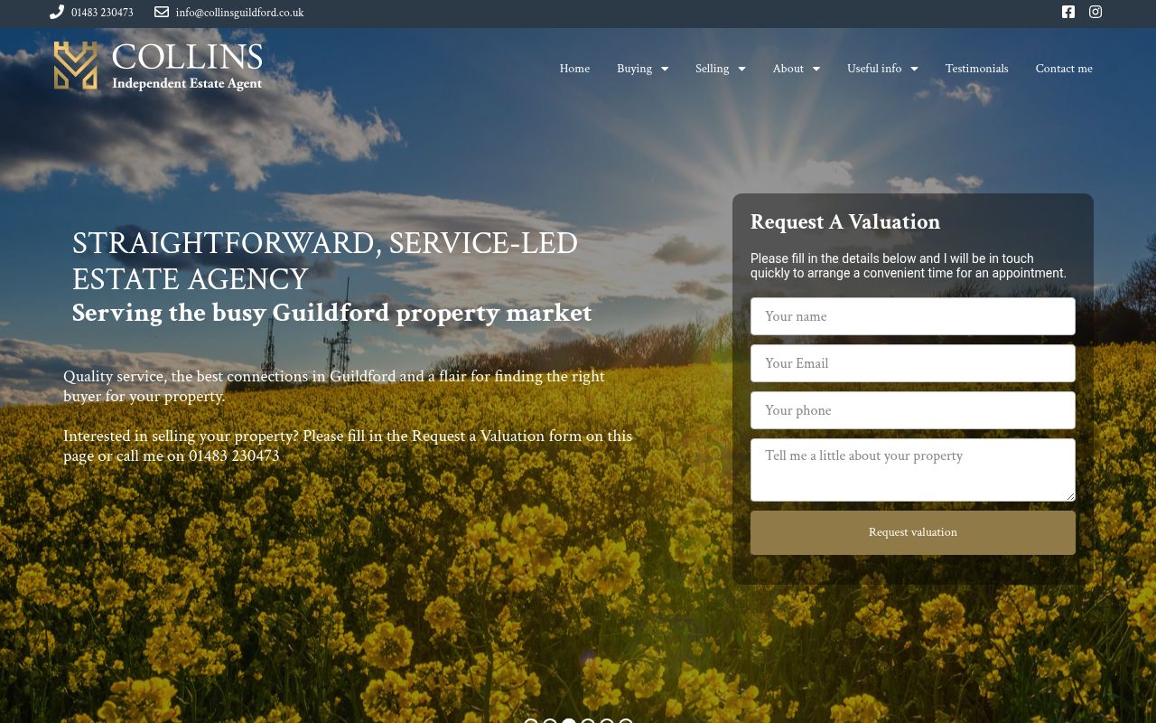 Collins Independent Estate Agents website screenshot
