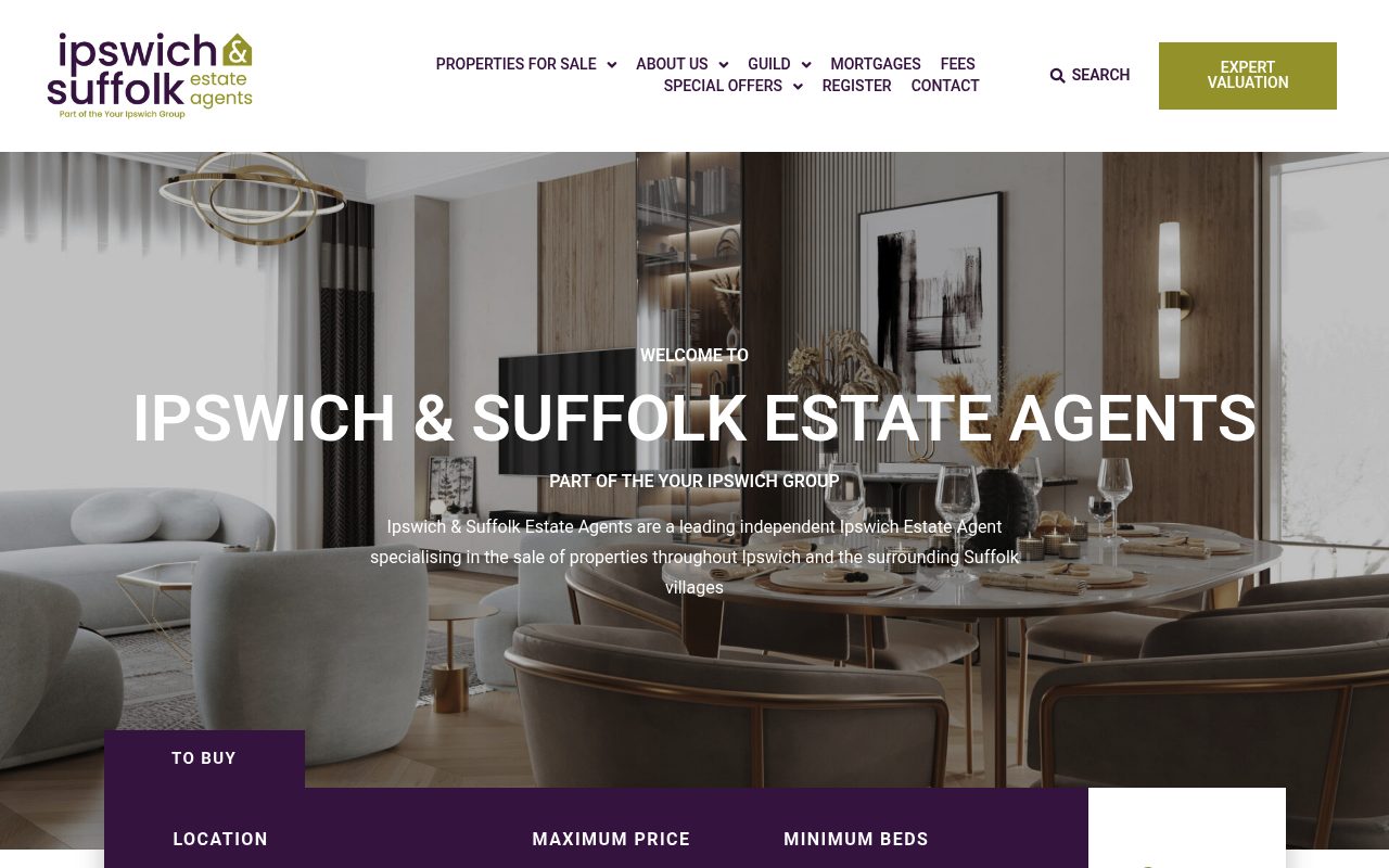Your Ipswich Estate Agents website screenshot
