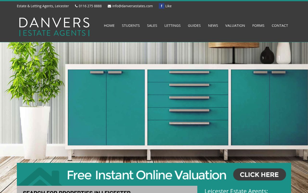 Danvers Estate Agents website screenshot