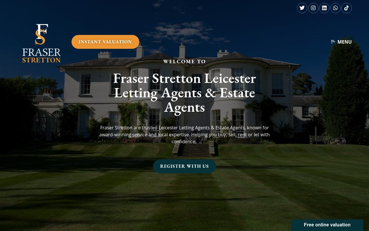 Fraser Stretton Estate Agents Leicester website screenshot