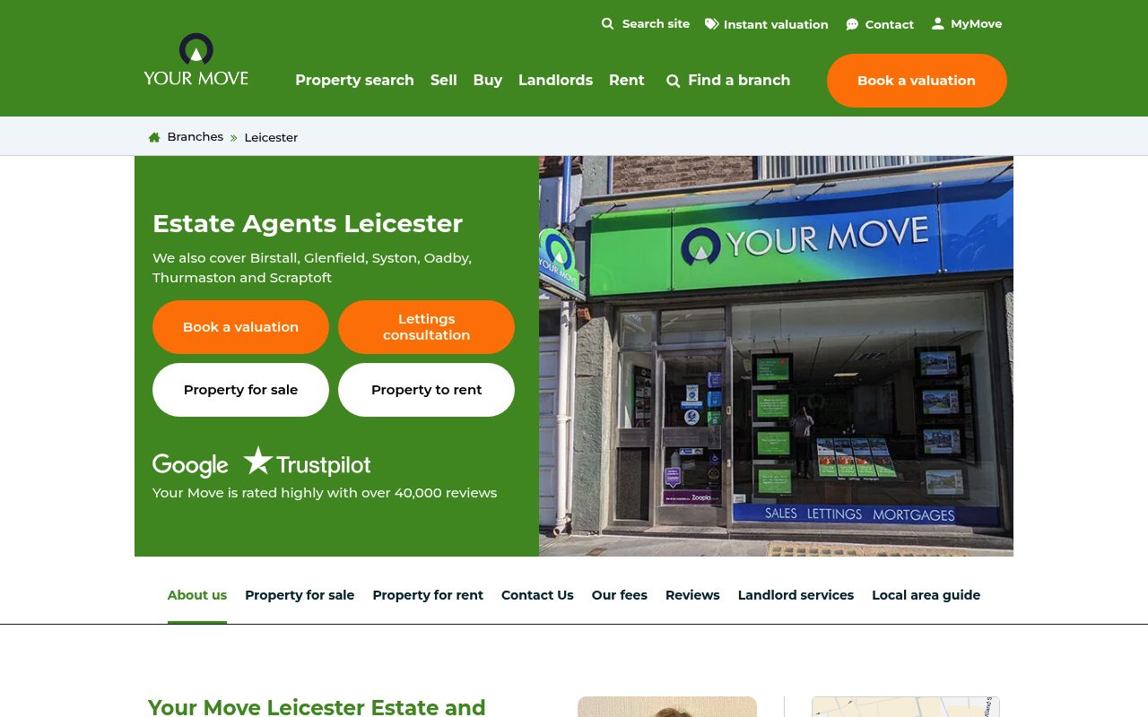 Your Move Estate Agents Leicester website screenshot