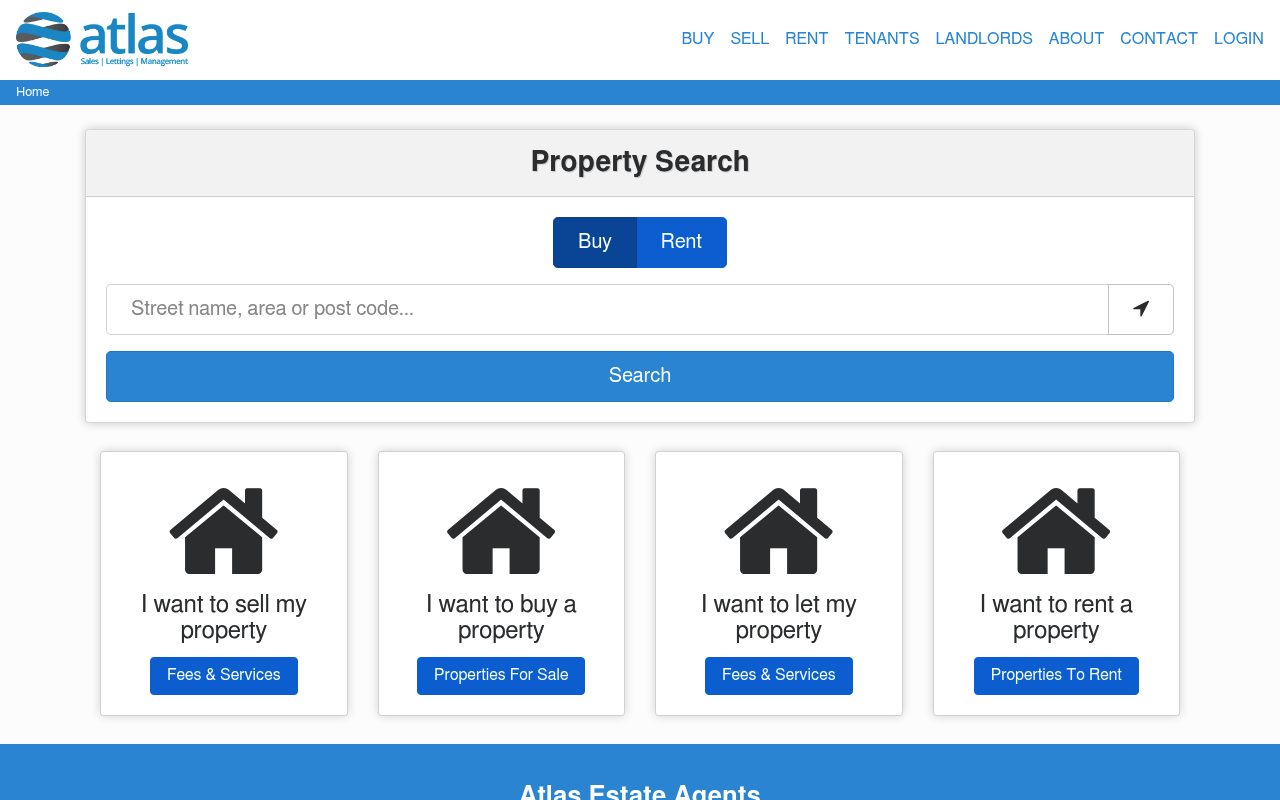 Atlas Estate Agents website screenshot