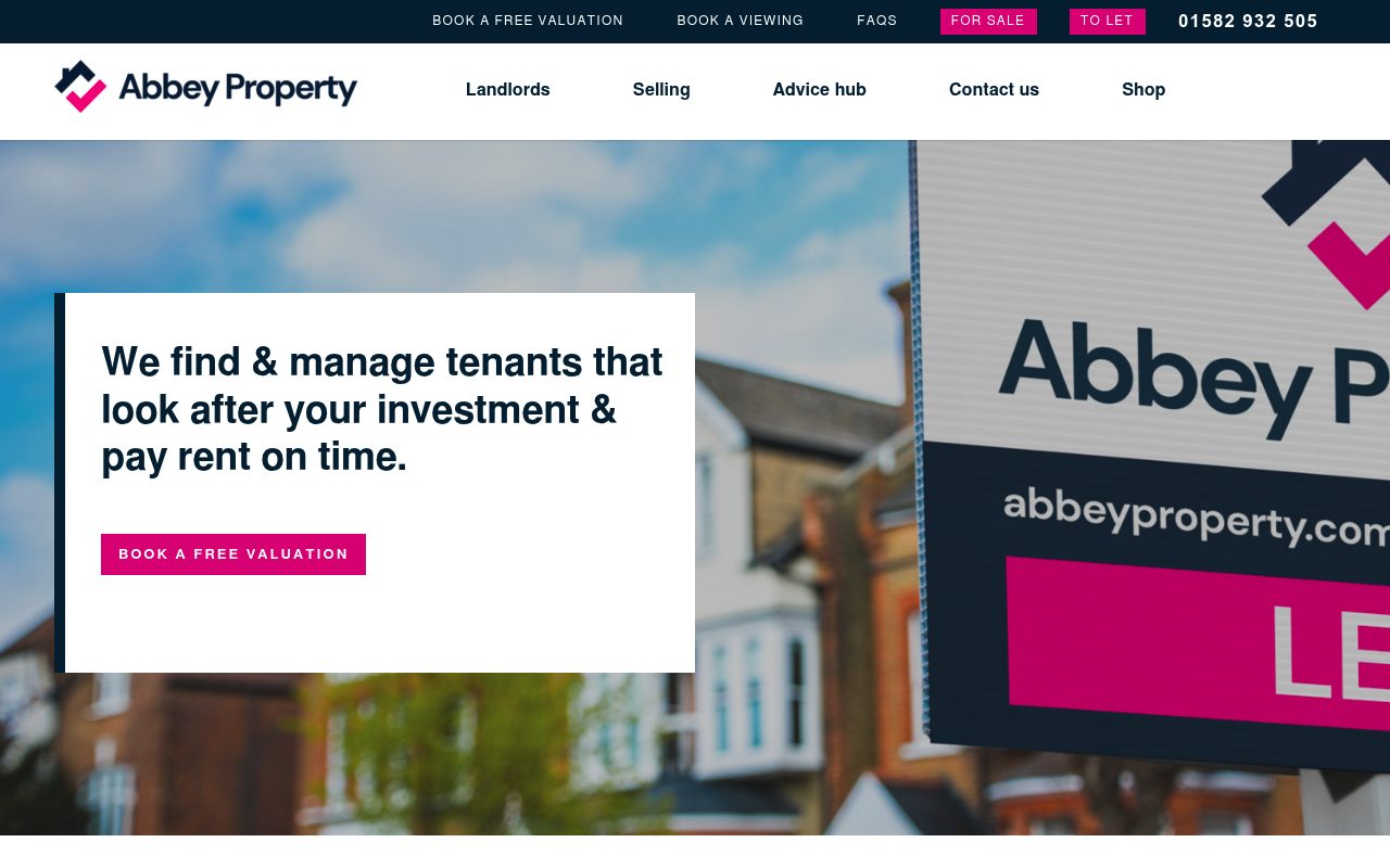 Abbey Property website screenshot