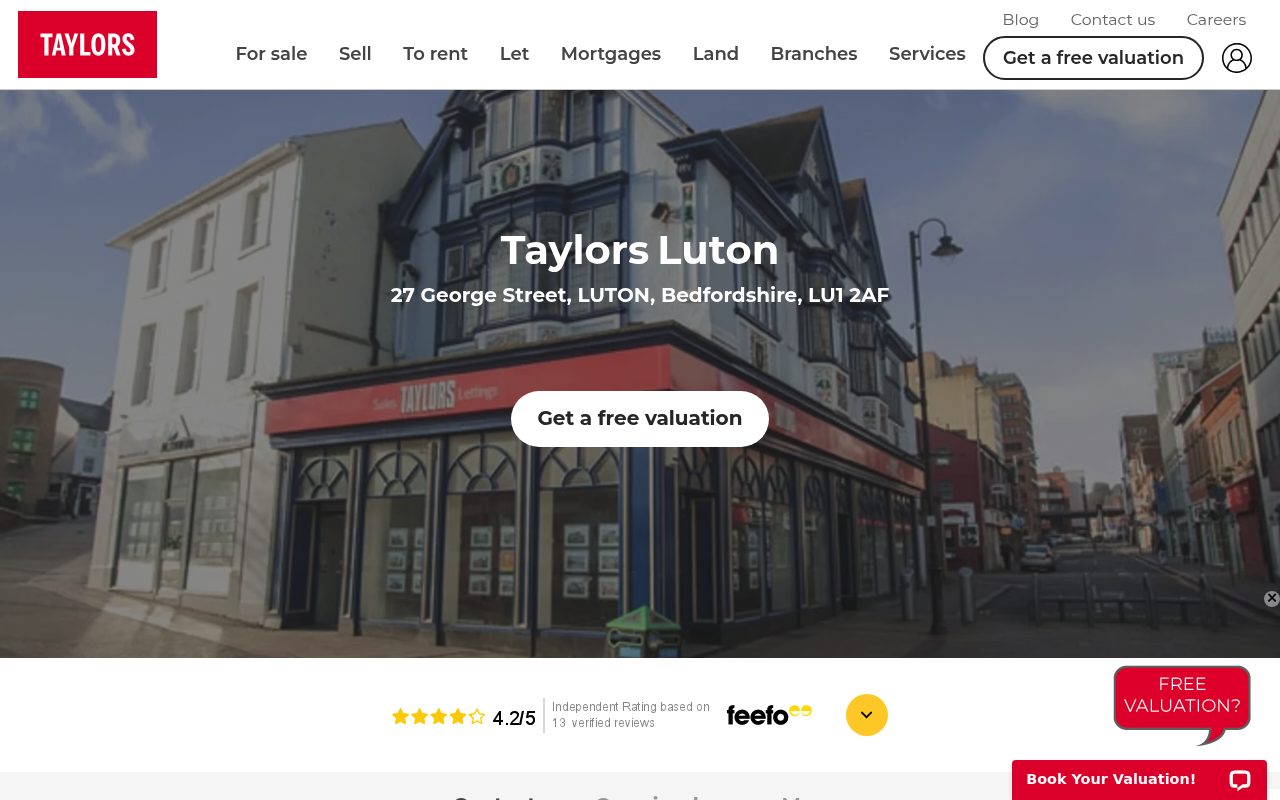 Taylors Sales and Letting Agents Luton website screenshot
