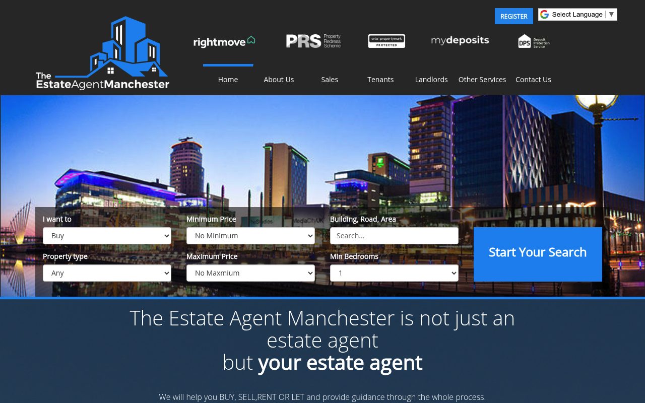 The Estate Agent Manchester Ltd website screenshot