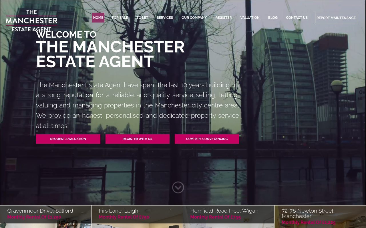 The Manchester Estate Agent website screenshot