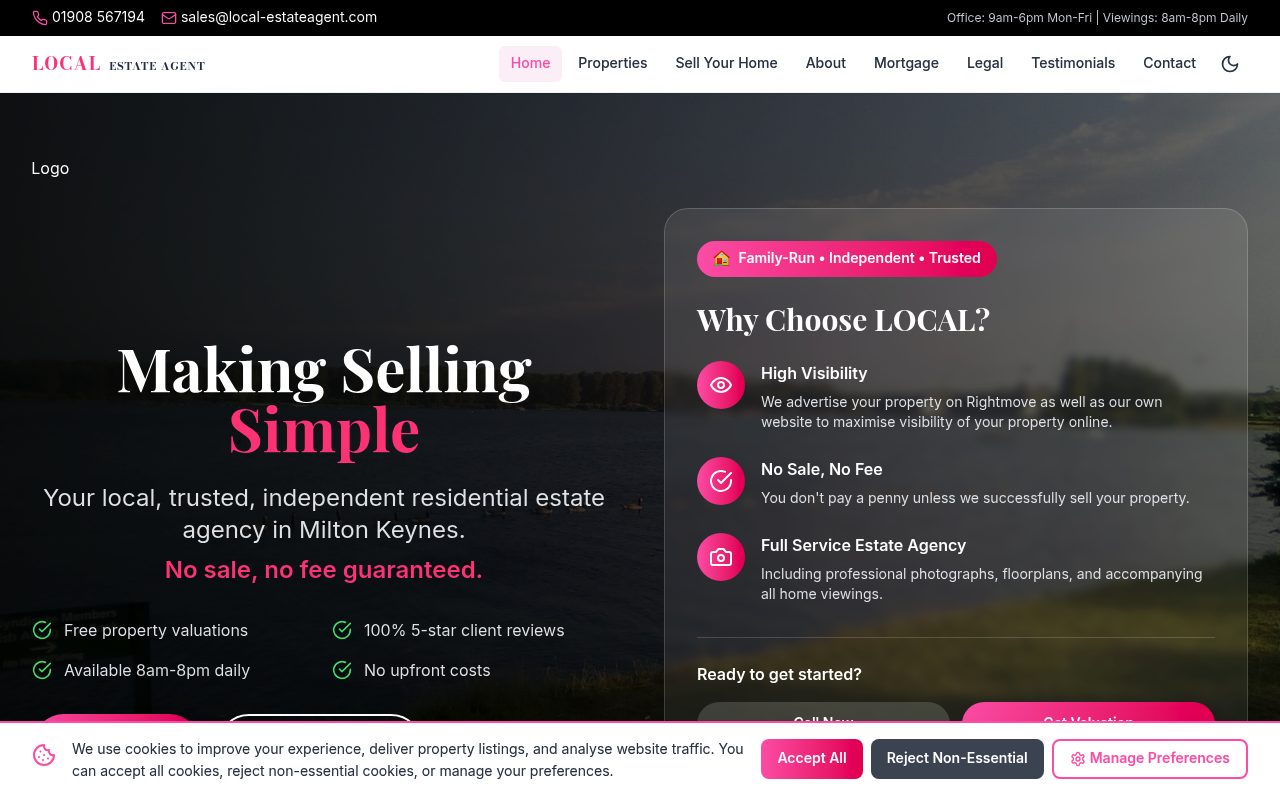 LOCAL Estate Agent Milton Keynes website screenshot