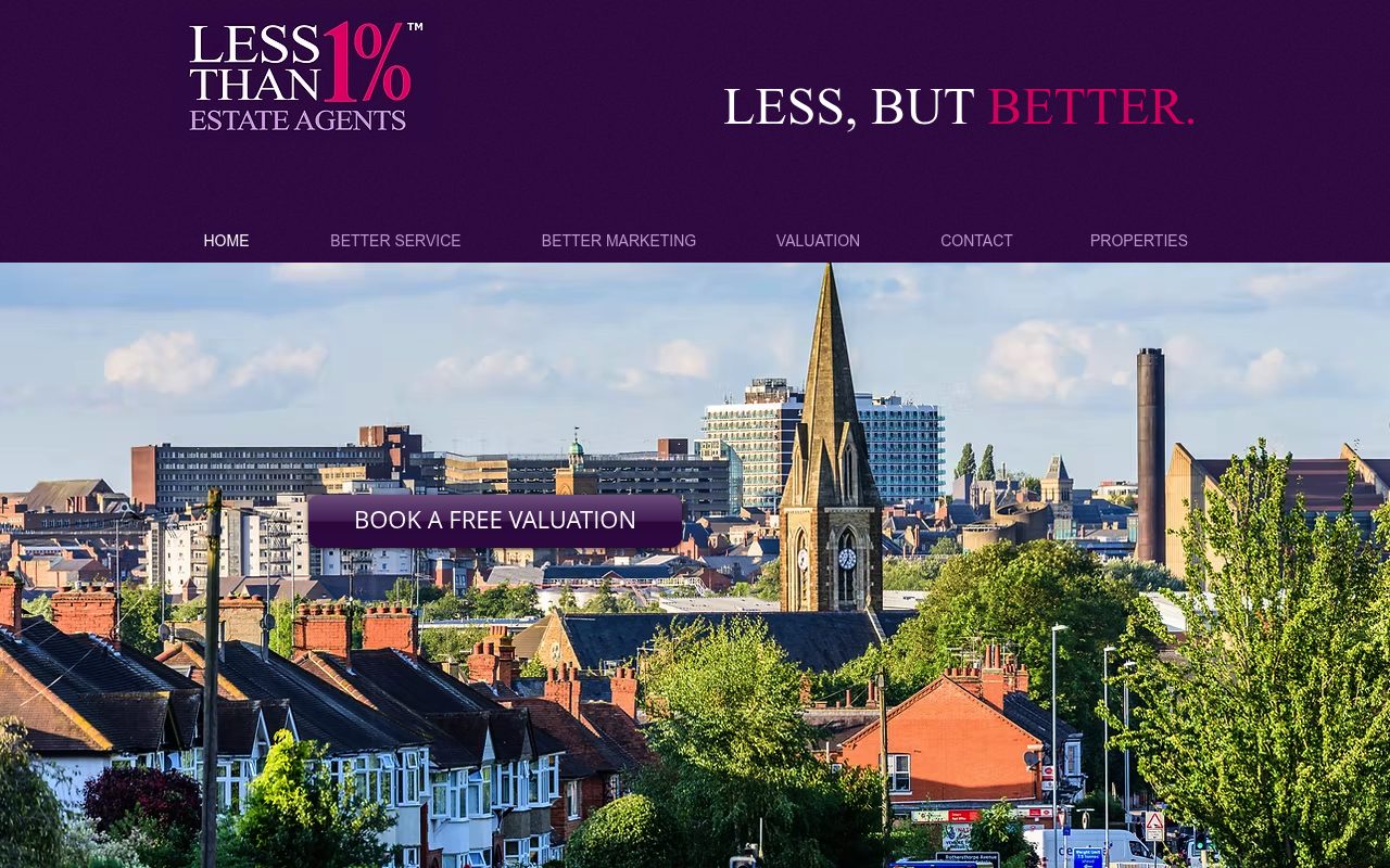Less Than 1% Estate Agents website screenshot