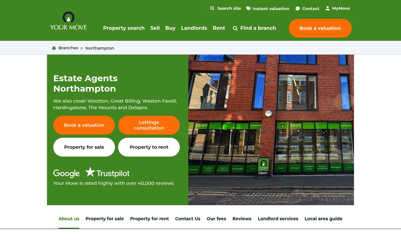 Your Move Nolan Throw Estate Agents Northampton website screenshot