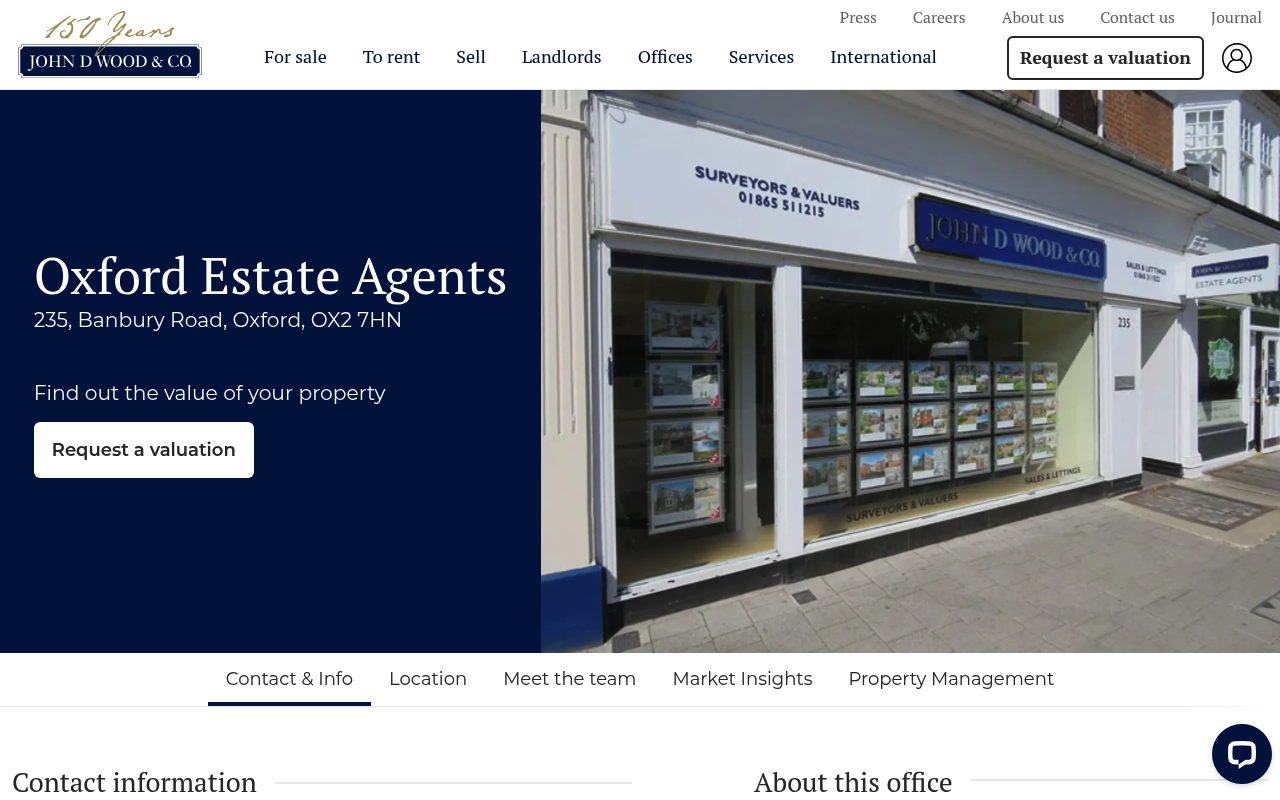 John D Wood & Co. Estate Agents Oxford website screenshot