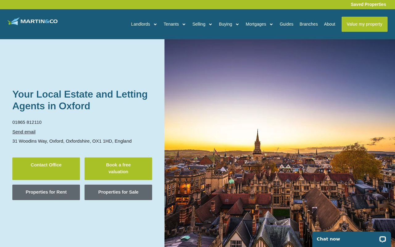 Martin & Co Oxford Lettings & Estate Agents website screenshot