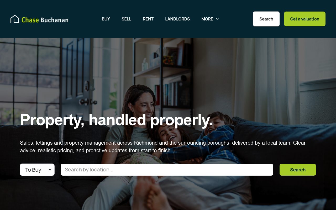 Chase Buchanan - Estate Agent & Lettings Agent - Richmond website screenshot