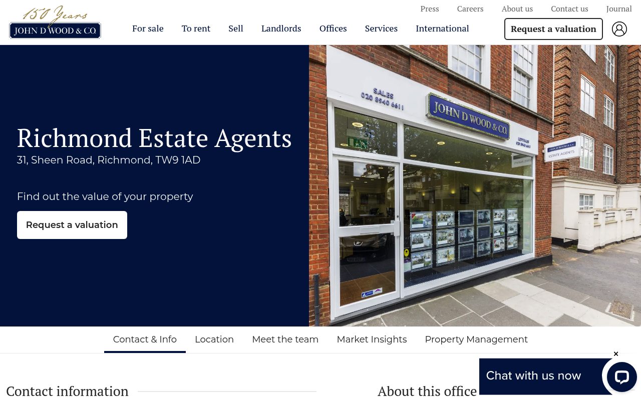 John D Wood & Co. Estate Agents Richmond website screenshot