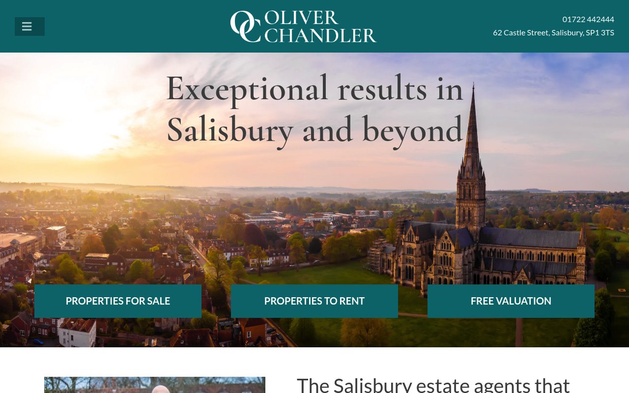 Oliver Chandler Estate Agents website screenshot