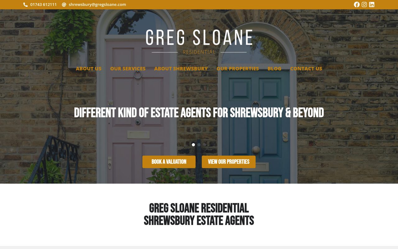 Greg Sloane Residential Shrewsbury Estate Agents website screenshot