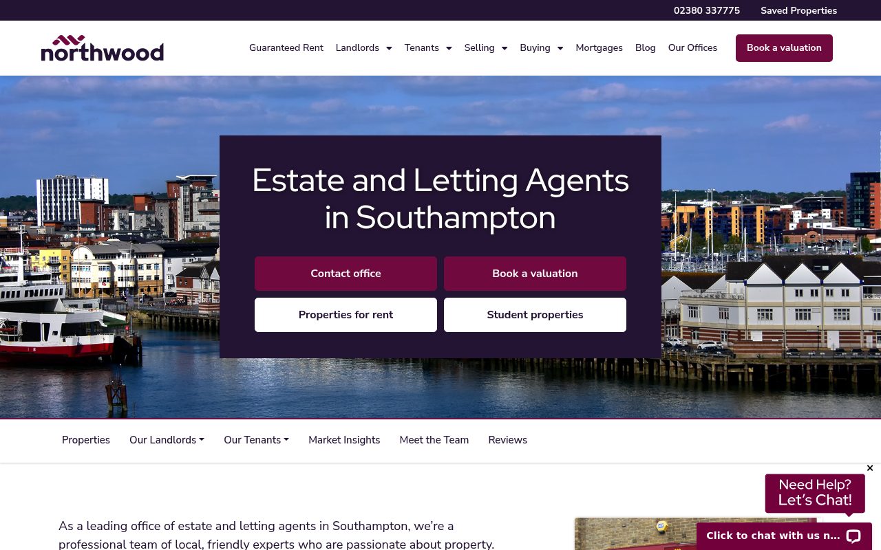 Northwood - Southampton website screenshot