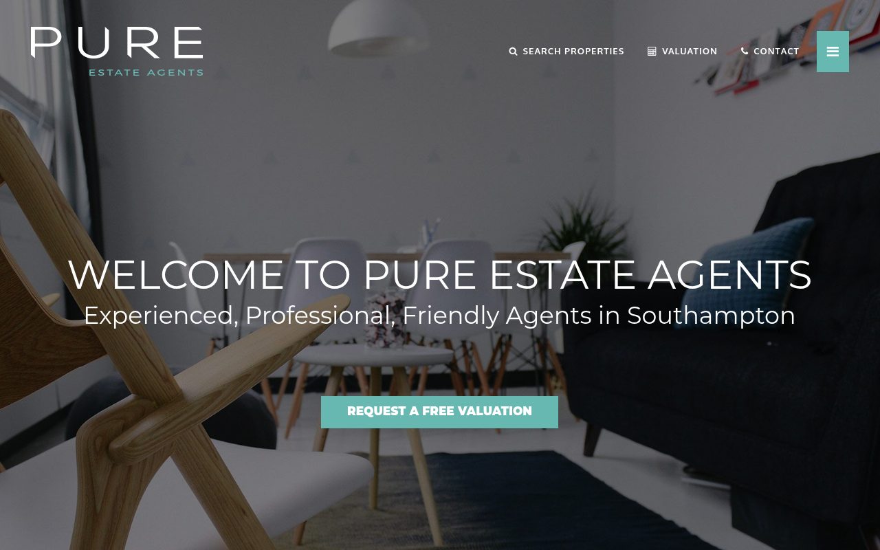 Pure Estate Agents website screenshot