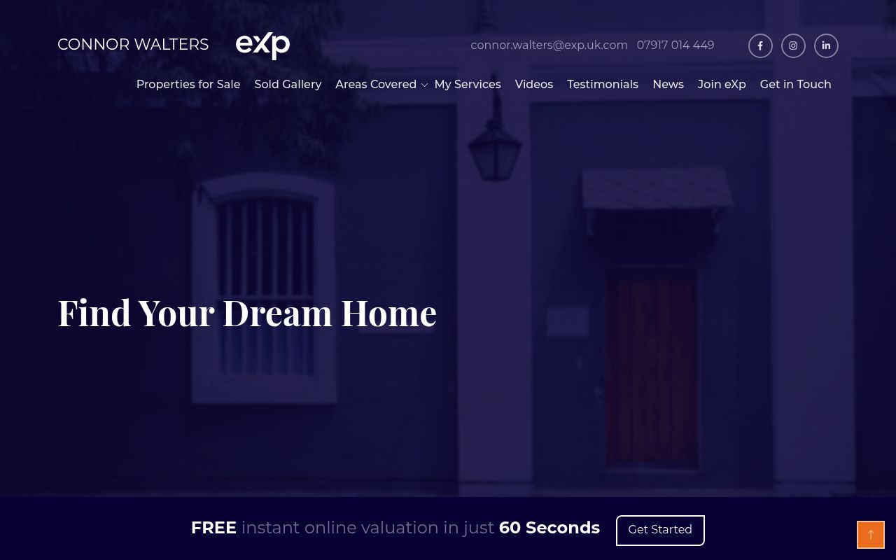 Connor Walters website screenshot