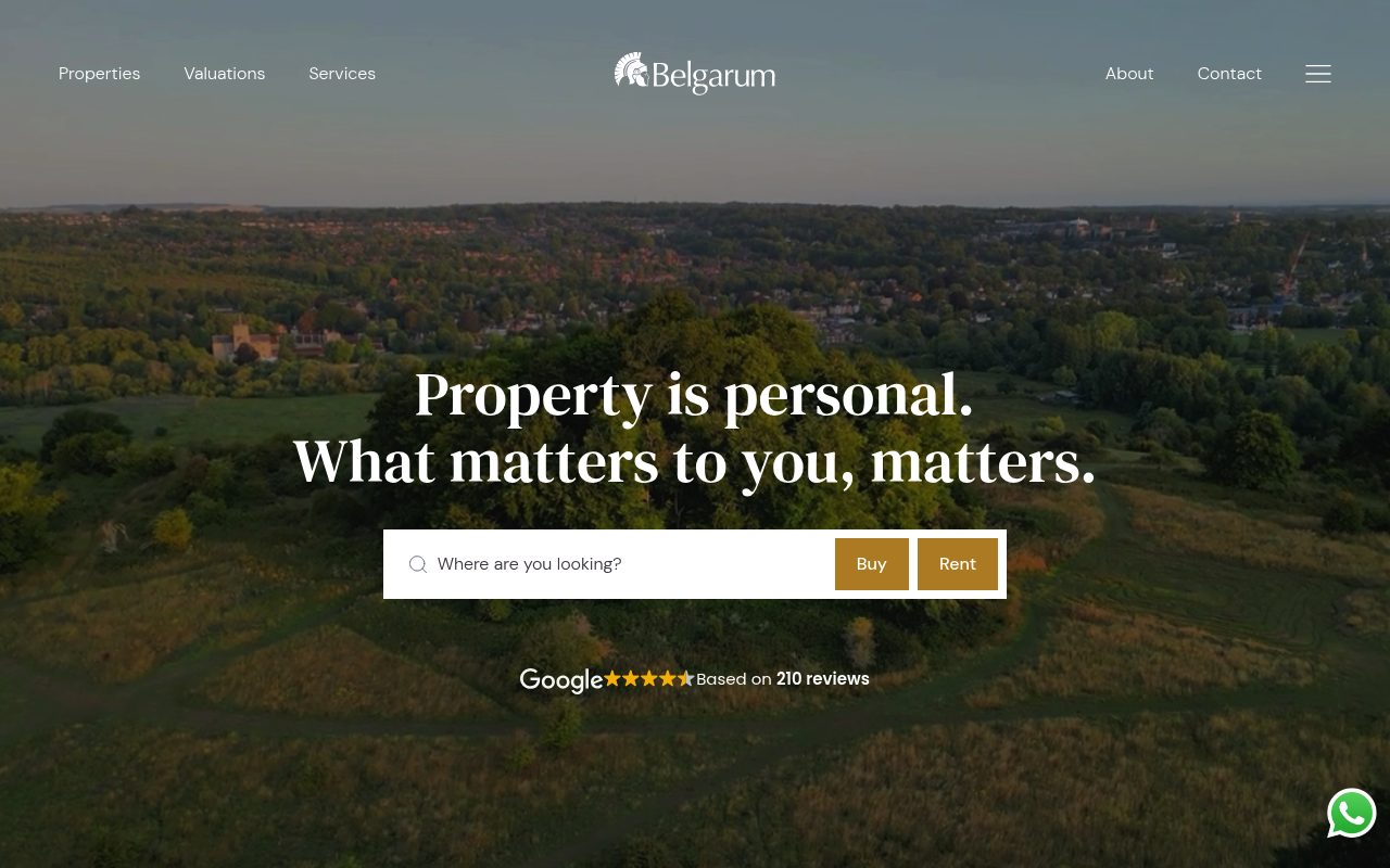 Belgarum Estate Agents in Winchester website screenshot