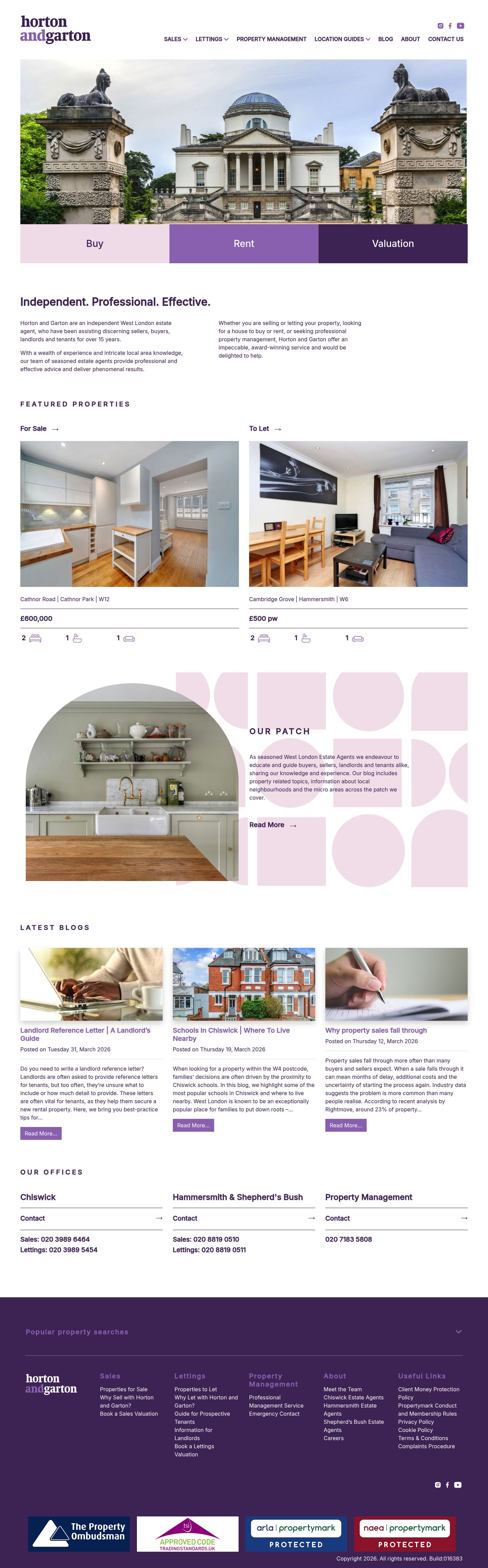 Horton & Garton website screenshot